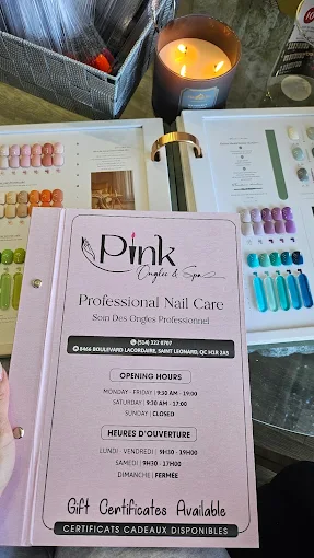 Ongles Spa Pink — notre menu